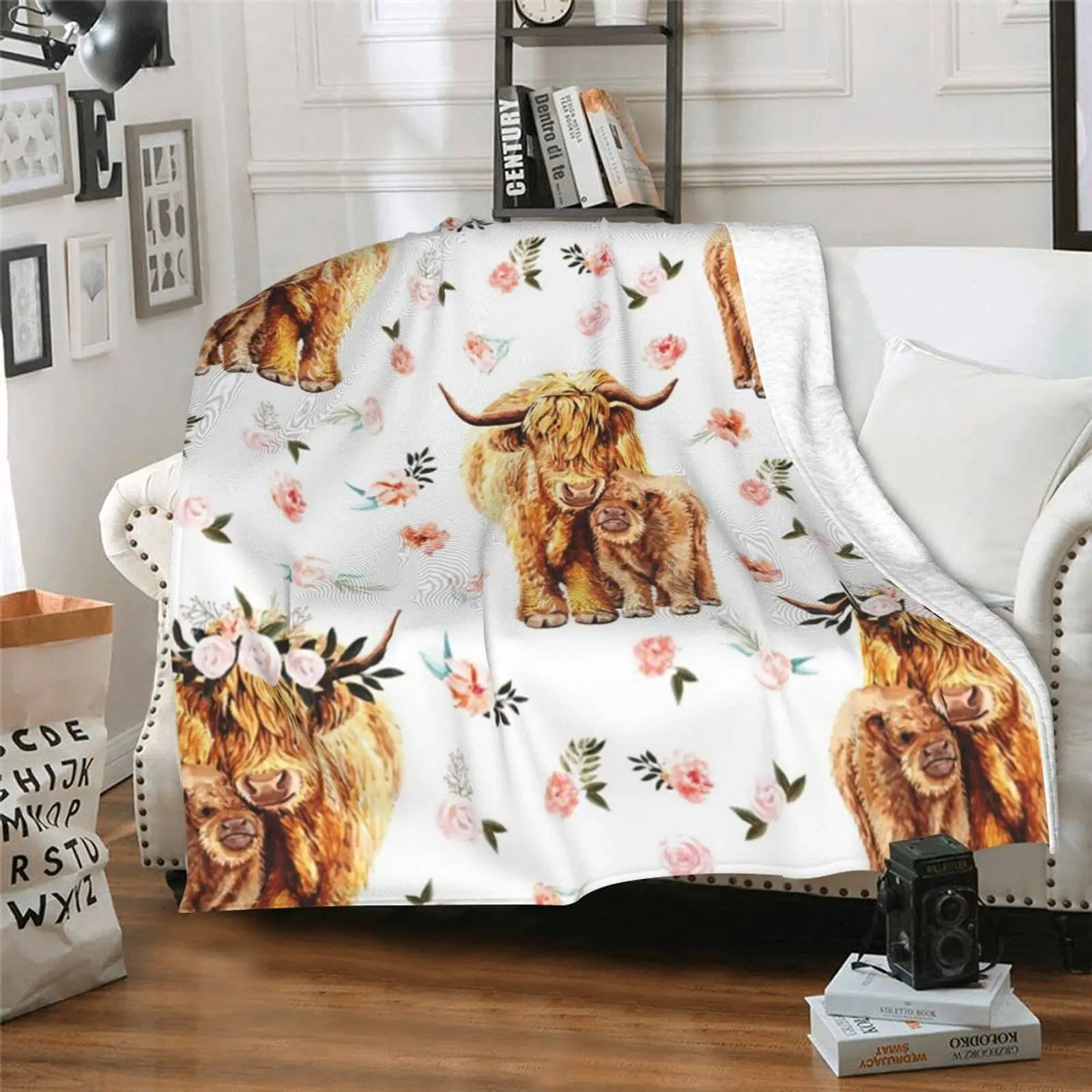 Highland Home Textiles - Highland Cow Deken Dierenbeddengoed Gooi Zacht