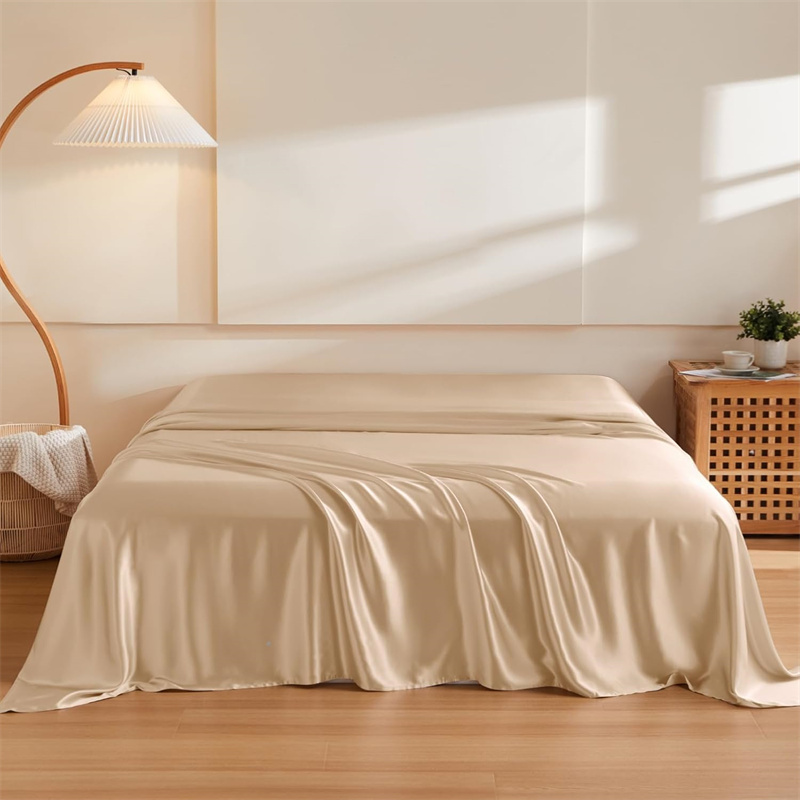 Silk Sheet Set - 1PC Moerbeizijde Platte Laken Luxe Gladde