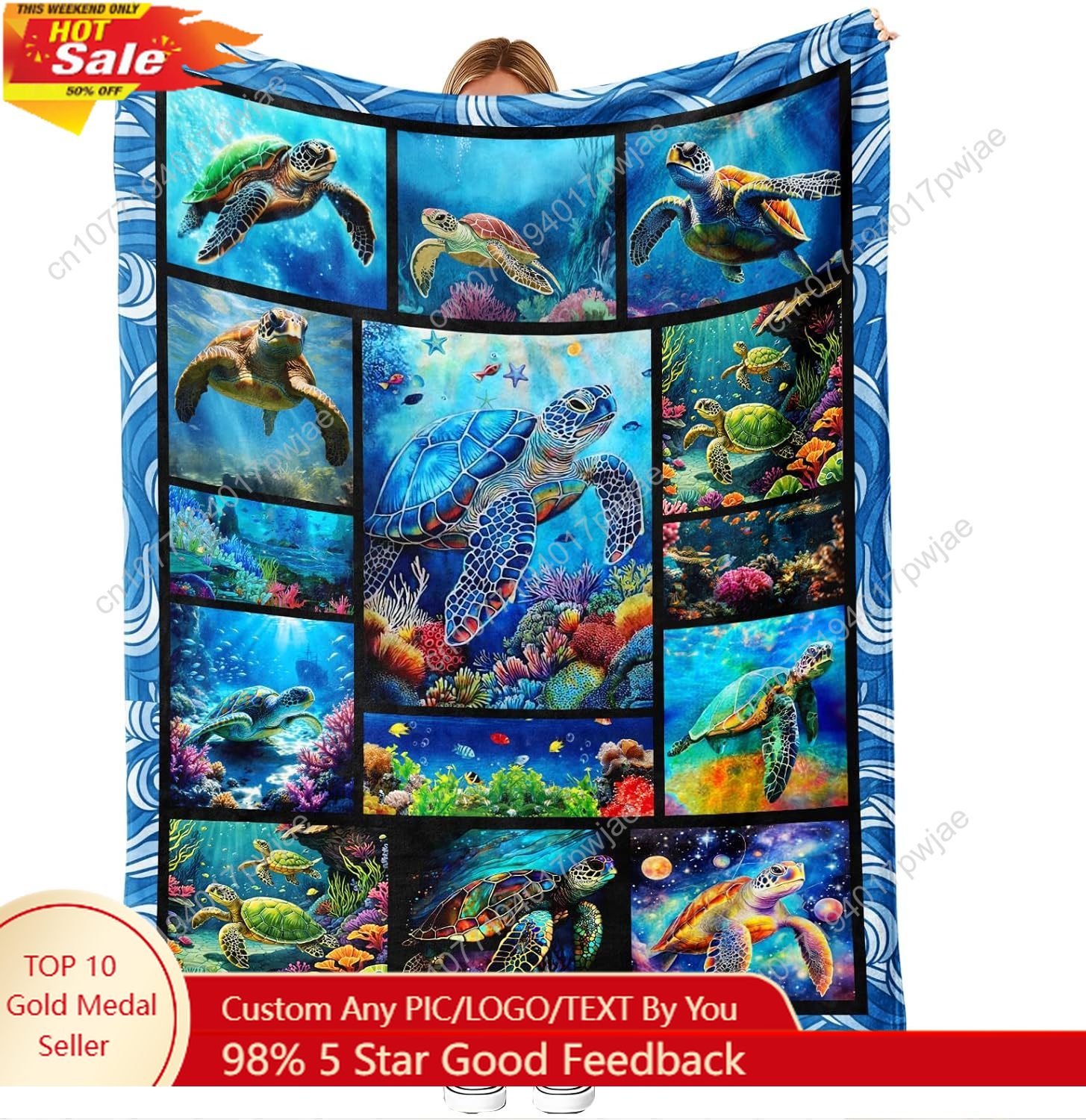 Home Textiles Throw - Zeeschildpad Flanel Gooi Deken Zacht Gezellig