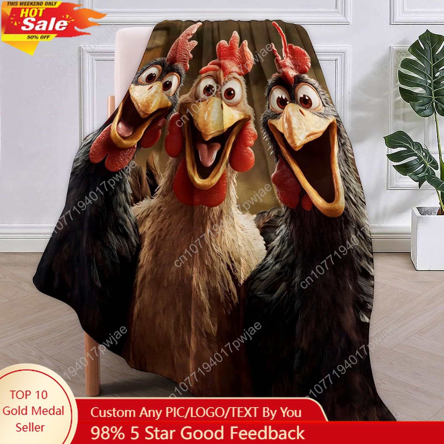 Home Textiles Throw - Kippen deken cadeaus voor vrouwen, cartoon
