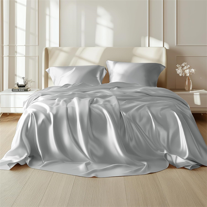 Silk Sheet Set - Luxe 100% Mulberry zijden vlakke hoeslaken,