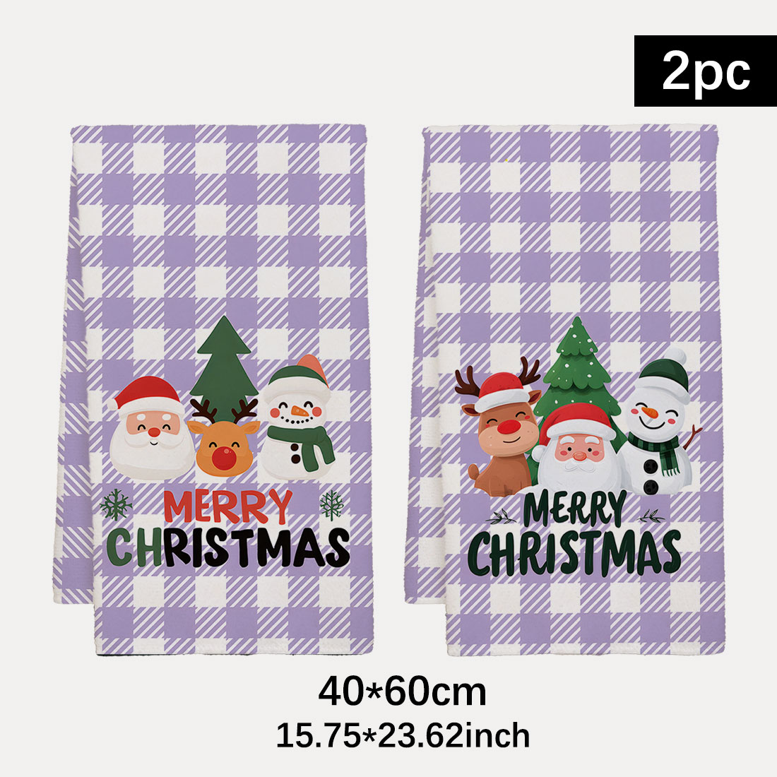 Highland Home Textiles - 40x60cm Kerst Serie Boom Roosters Sneeuwpop