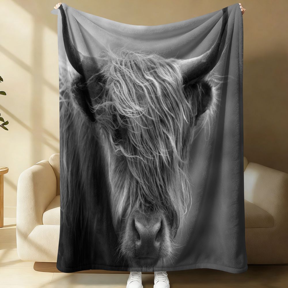 Highland Home Textiles - Highland Cow Throw Deken Flanellen deken