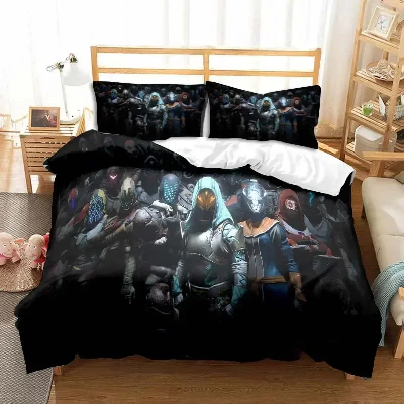 Linen Duvet Cover - Game Destiny beddengoedset met print, dekbedovertrek,