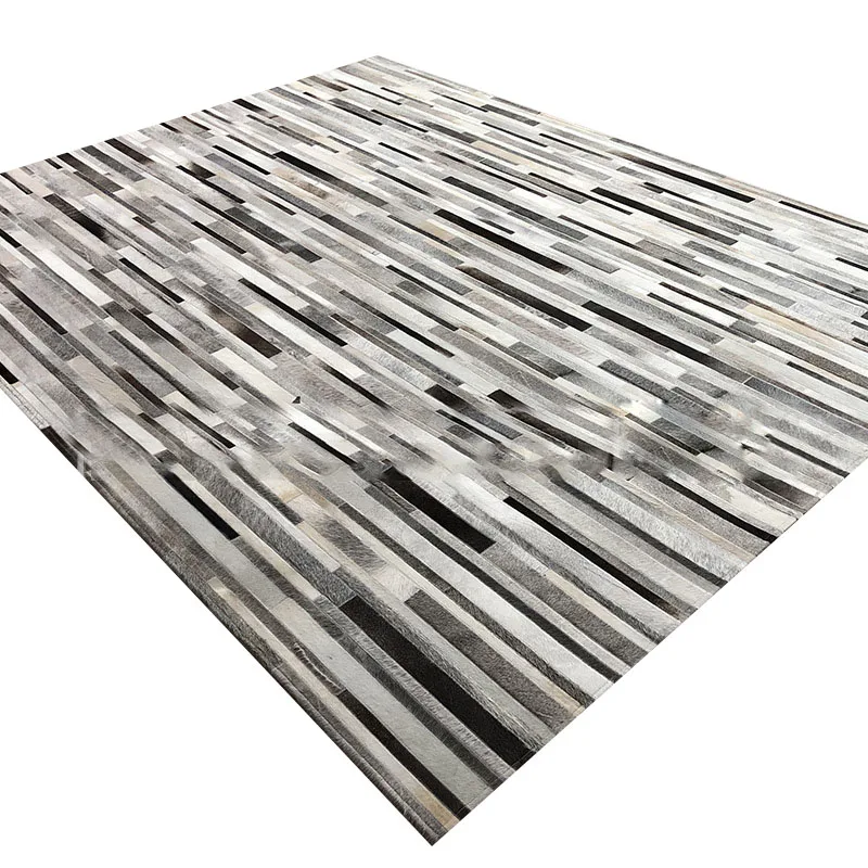 Home Textiles Importers In Usa - Geïmporteerd natuurlijk koeienhuid patchwork grijs tapijt