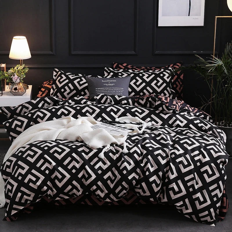 Linen Duvet Cover - Luxe Zwart Beddengoed Dekbed Set Met