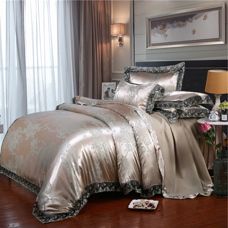 Linen Duvet Cover - Europese Klassieke Luxe 4-delige Beddengoedset Jacquard