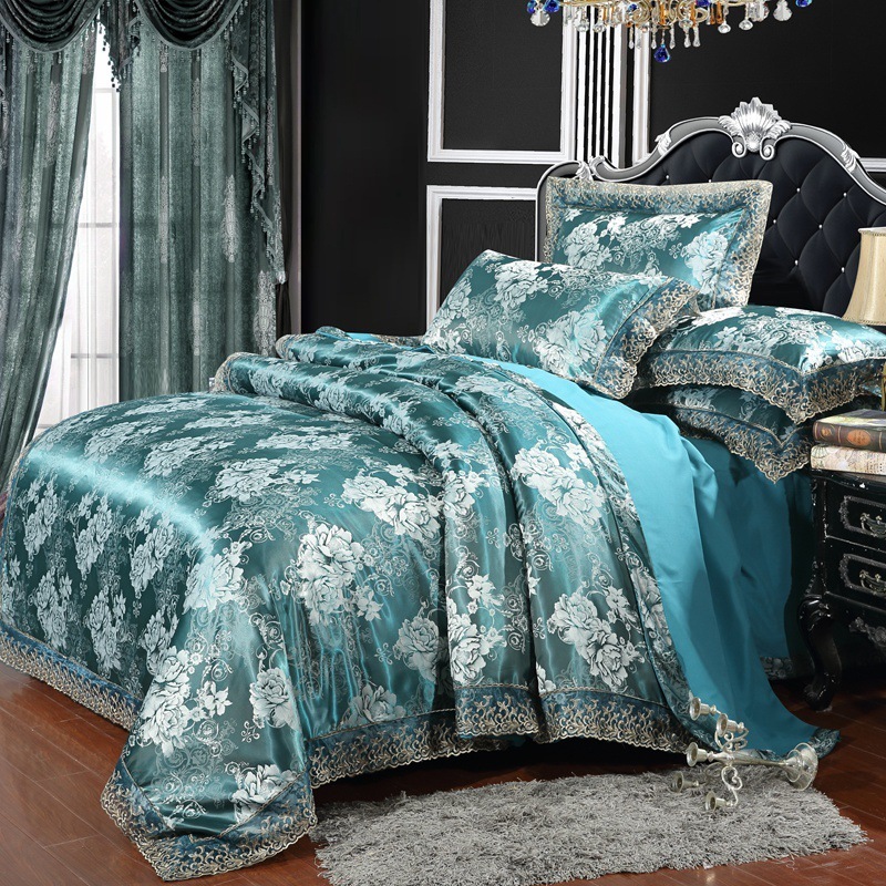 Silk Sheet Set - Europese Stijl Jacquard Beddengoed Set Thuis