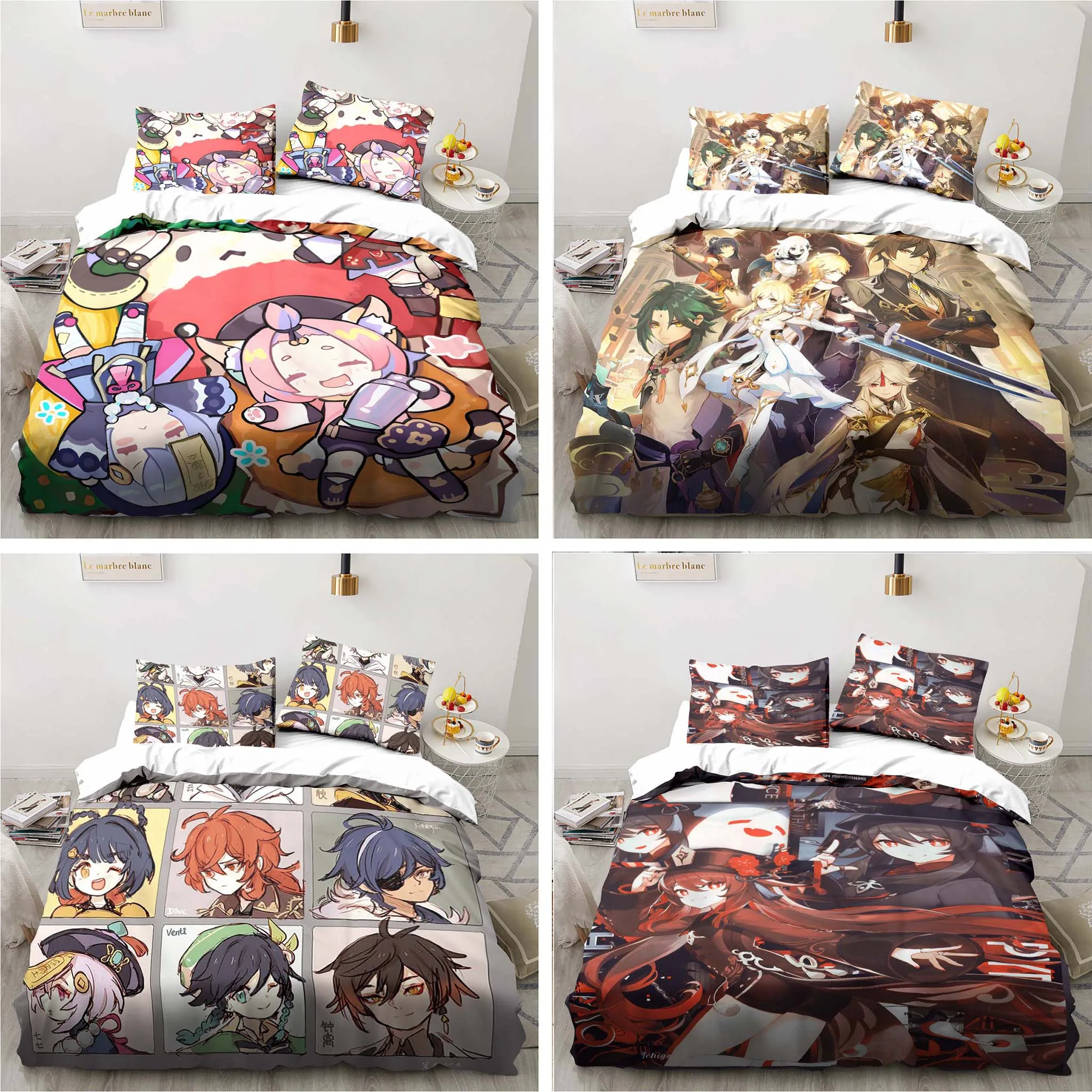 Cartoon Anime Genshin Impact G - Linen Duvet Cover recensie en prijs
