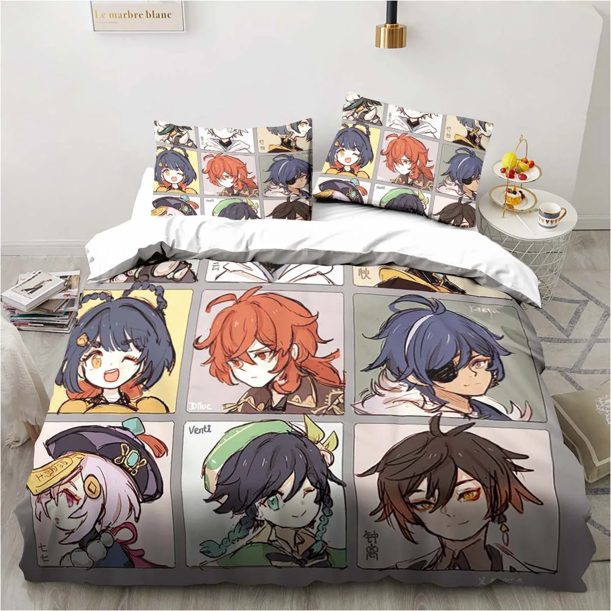 Cartoon Anime Genshin Impact G - Linen Duvet Cover recensie en prijs