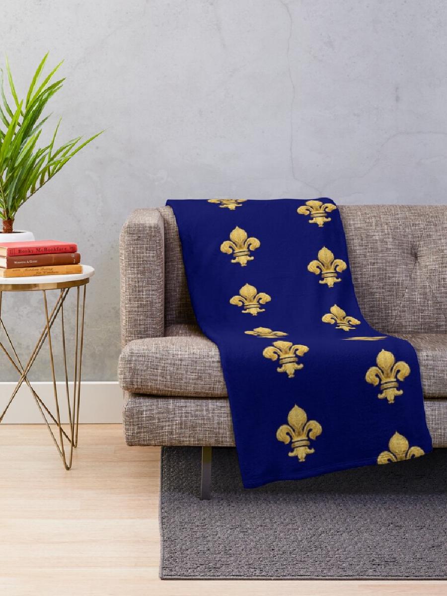 Royal Fleur de Lys Blue Throw  - Home Textiles Throw recensie en prijs