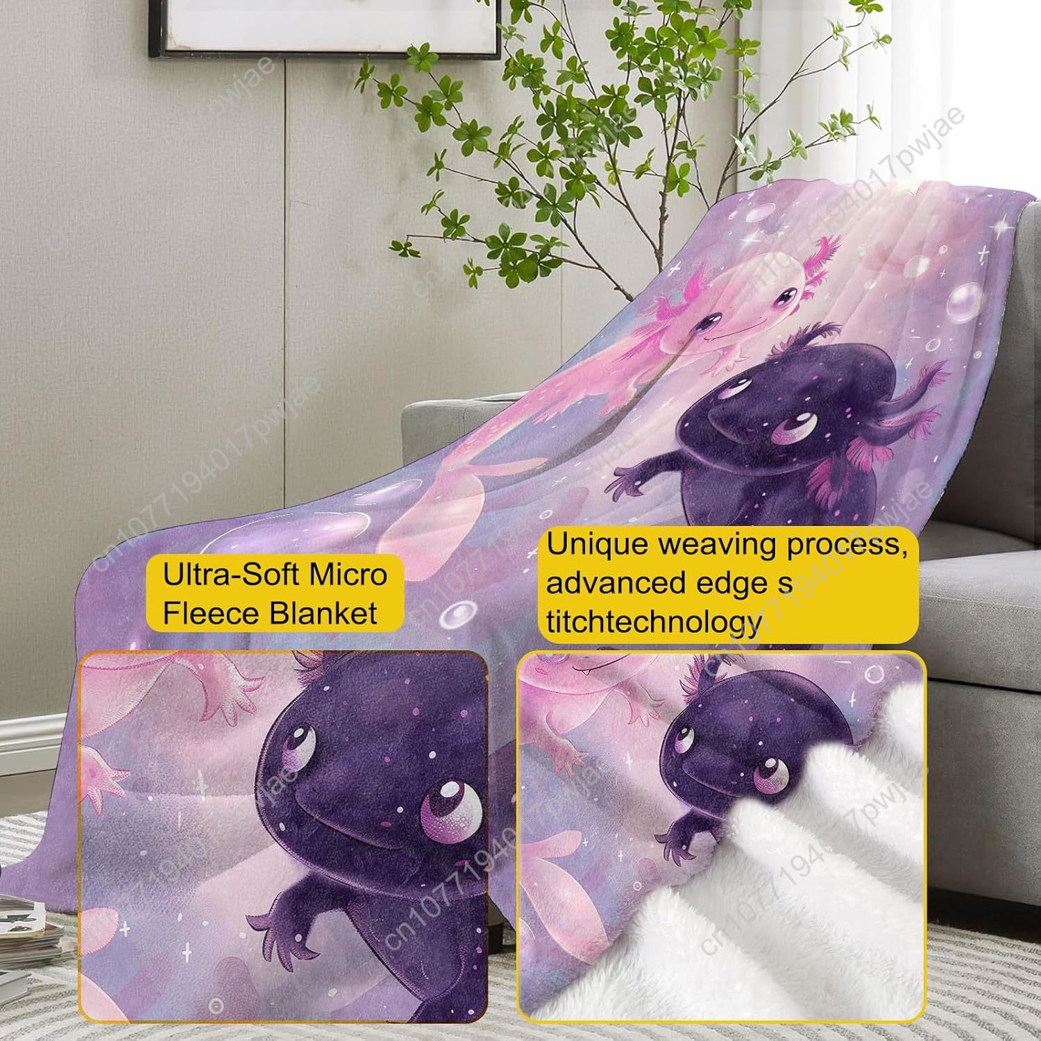 Axolotl Deken Schattig Axolotl - Home Textiles Throw recensie en prijs