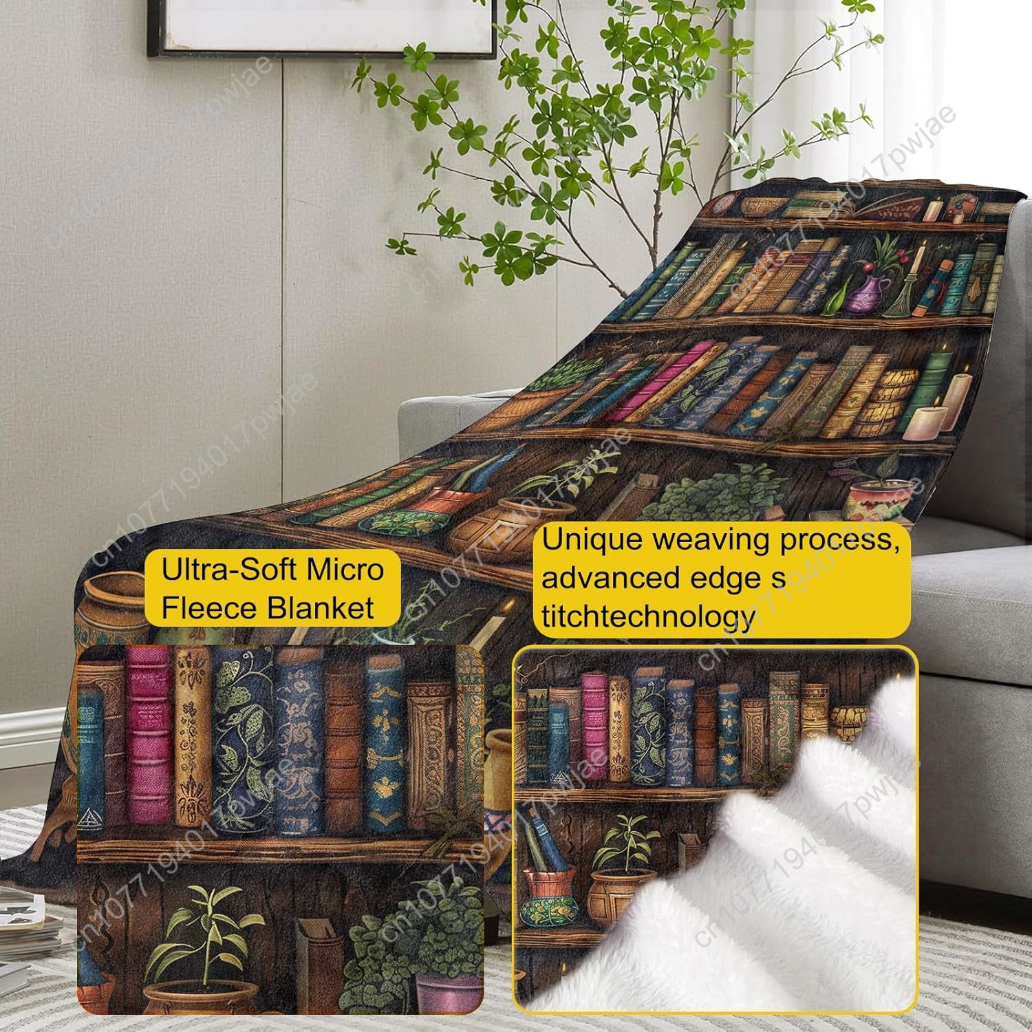 Vintage boekenplankdeken Lezen - Home Textiles Throw recensie en prijs