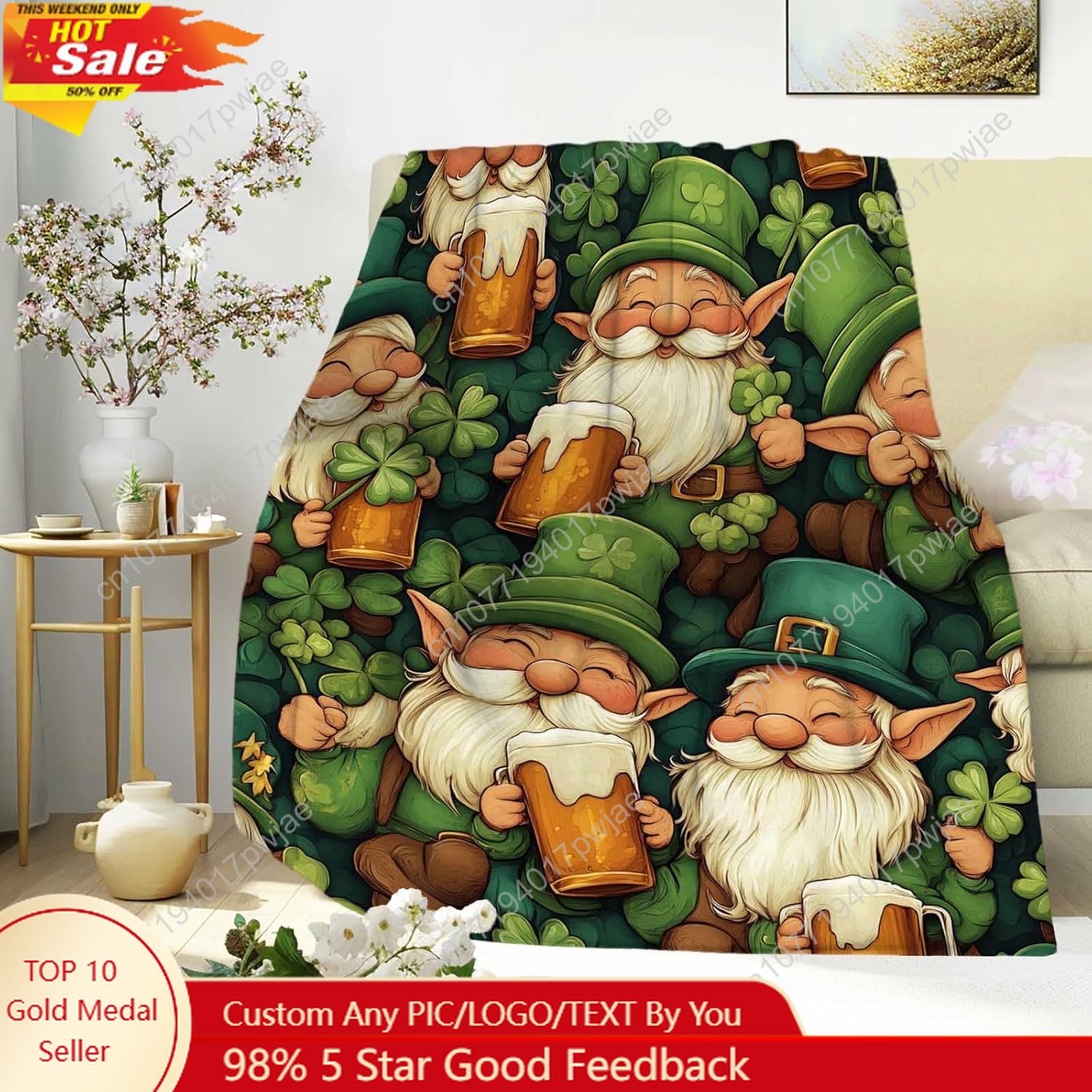 St. Patrick's Day Gnome gooien - Home Textiles Throw recensie en prijs