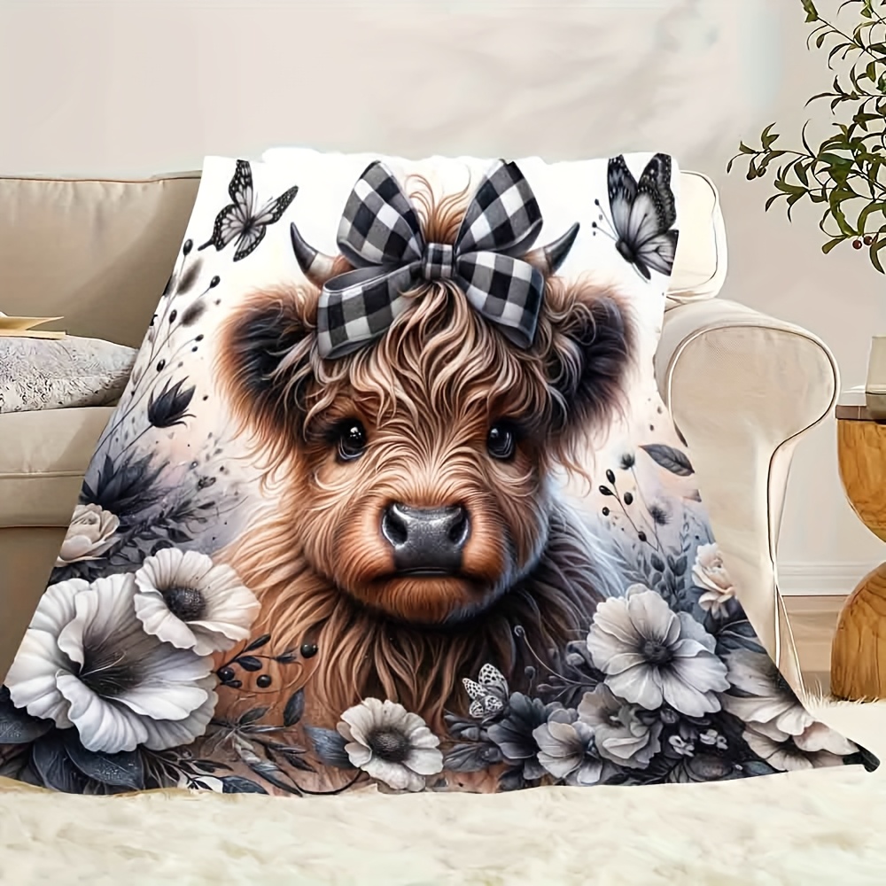 Highland Cow geruite deken - s - Highland Home Textiles recensie en prijs
