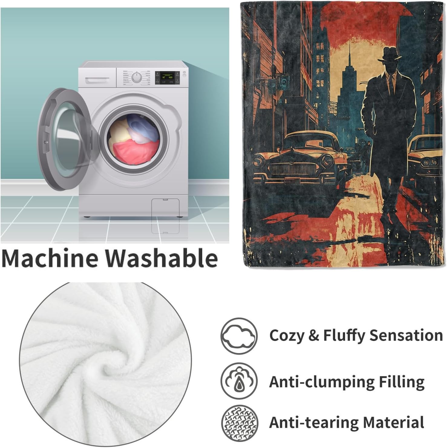 Noir Detective Deken Cadeaus v - Home Textiles Throw recensie en prijs