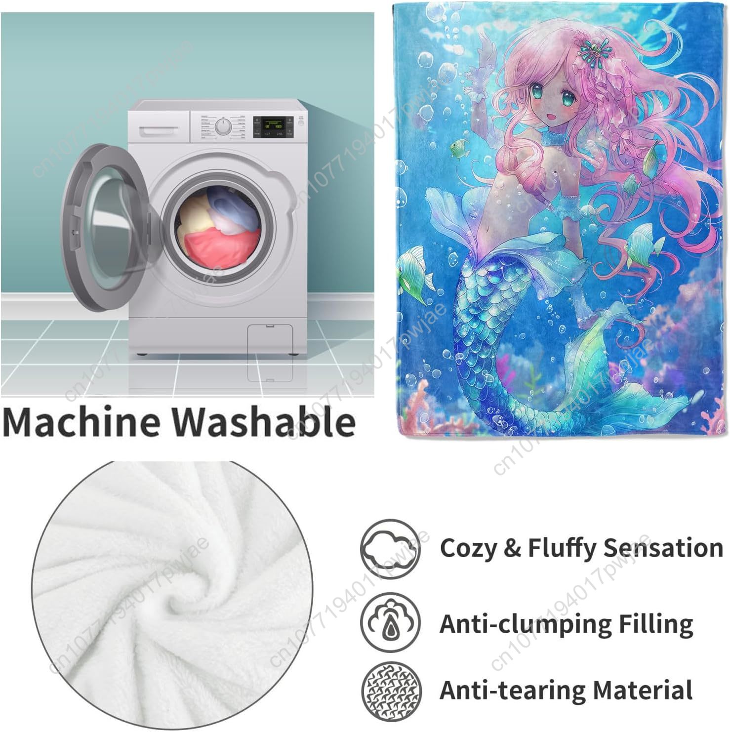 Leuke Zeemeermin Deken Cartoon - Home Textiles Throw recensie en prijs