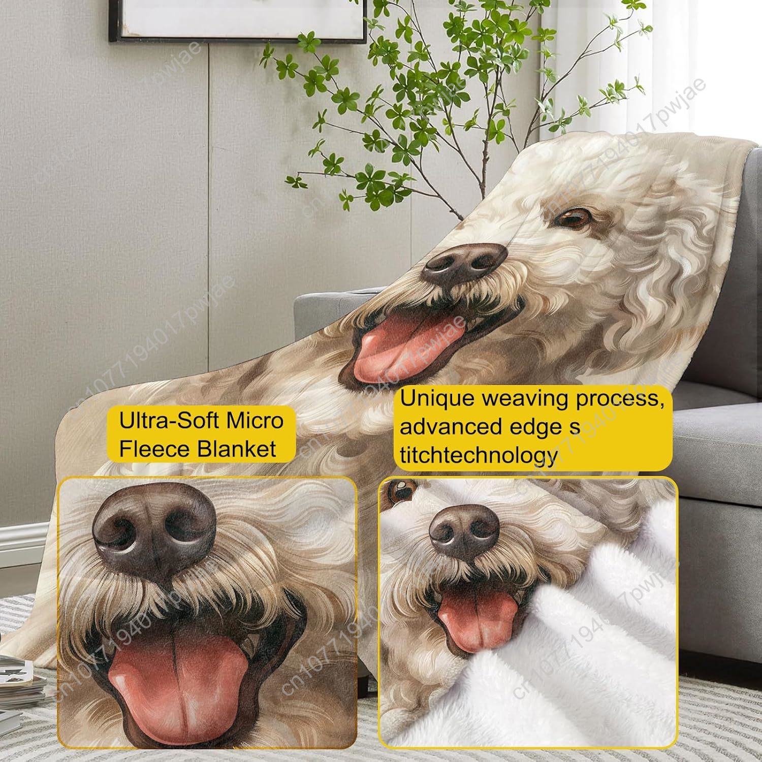 Vrolijke poedelportretdeken Re - Home Textiles Throw recensie en prijs
